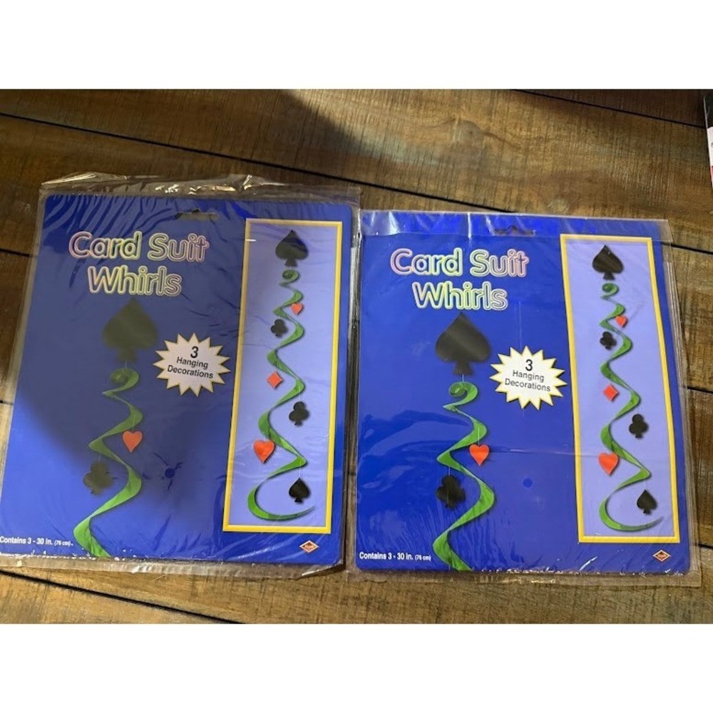 Beistle Card Suit Whirls Casino Party Hanging Decorations 2 Packs 6 Total 50063